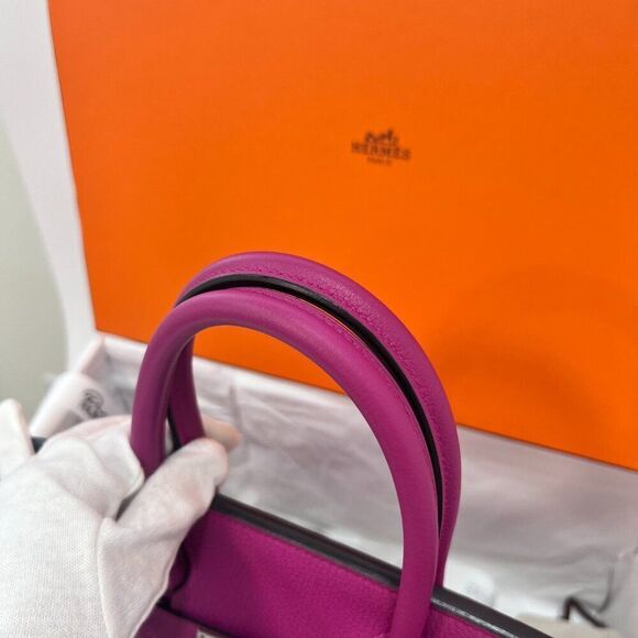 100% Authentic Hermès Birkin 30 in Rose Pourpre Togo with PHW Stamp A - Picture 8 of 14